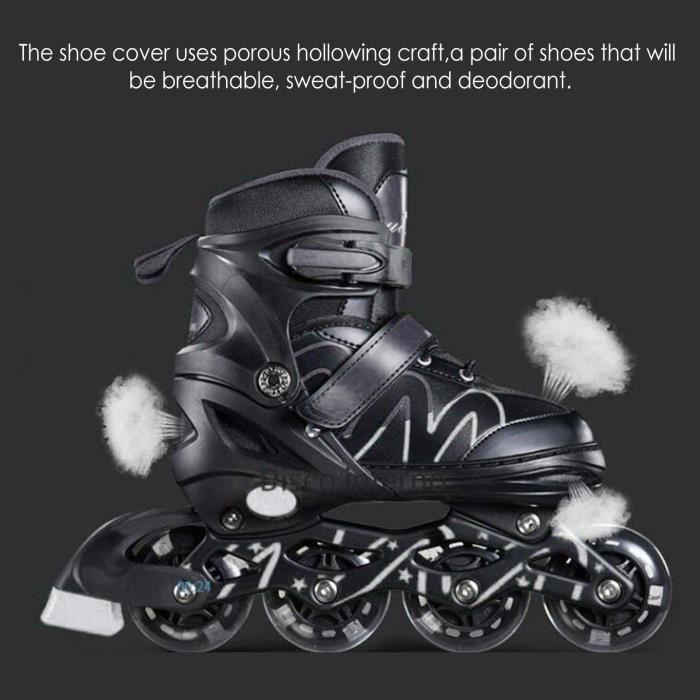 Patins à roulettes hombuy réglables noir m(35 ~ 38) cadeau pour