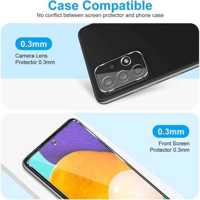 QsmQam 3 Pièces Verre Trempé Pour IPhone 17 6.3" + 1 Pièces Caméra Arrière Protecteur, Norme Militaire Protection écran, Verre Ultra-résistant 9H+, Outils D'installation Auxiliaires Inclus