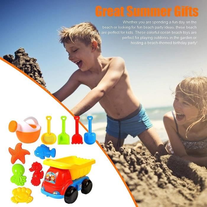 Jouets De Plage 10 11Pcs Beach Sand Toys Set Pour Enfants Summer Outdoor Play Sand Toys For Boys Kids Comprend Un Seau De H4017 Cdiscount Jeux Jouets