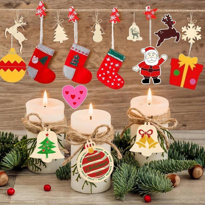 10 Pièces Décorations De Noël à Suspendre - Ornements Acryliques Pour Sapin, Fenêtre, Guirlande