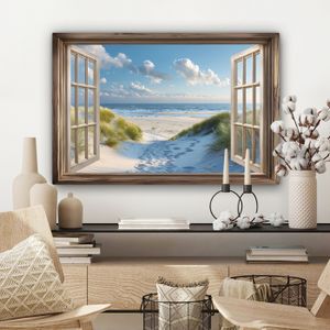 Affiche Bord de mer / Fenêtre côtière Vue Trompe L'oeil
