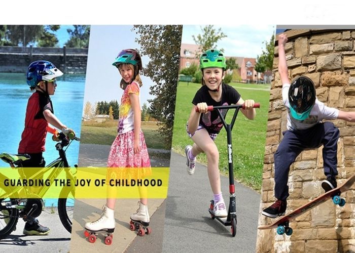 Casque enfant réglable certifié CE lumière LED casque de vélo enfant 52-58 cm casque