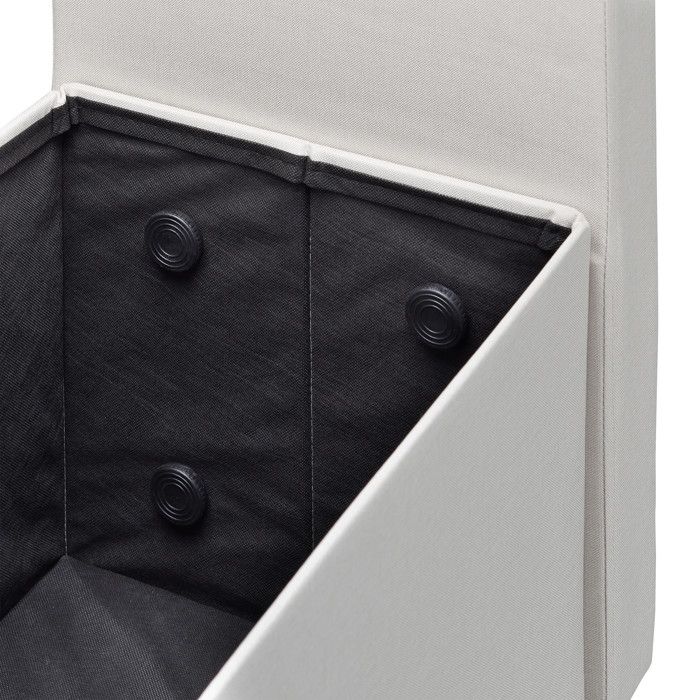 Relaxdays Banquette, espace , cuir synthétique, rembourré, entrée, chambre à coucher, banc coffre HlP: 35x76x37cm, blanc