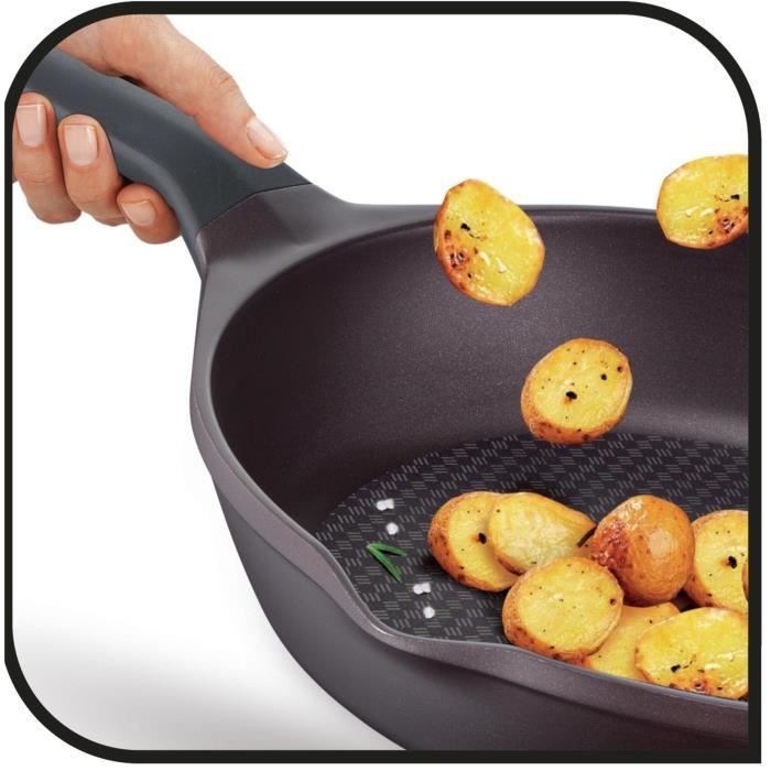 TEFAL UNLIMITED - Poêle wok 28 cm noire tous feux dont induction