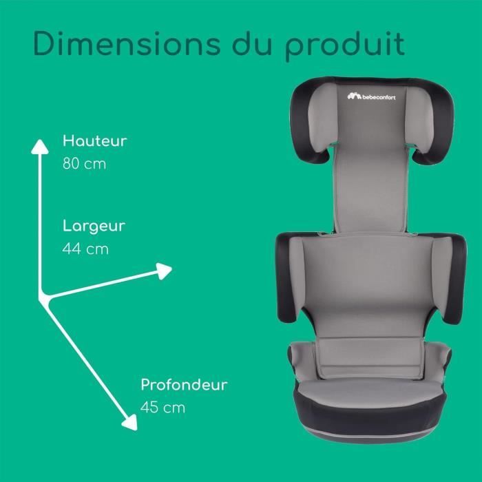 BEBECONFORT Siège auto ROAD FIX i-Size, groupe 2/3, Isofix, pliable,  rehausseur, 3,5 ans à 10/12 ans, 100-150cm, 15-36kg, Gray Mist - Achat /  Vente siège auto BEBECONFORT Siège auto ROAD FIX i-Size