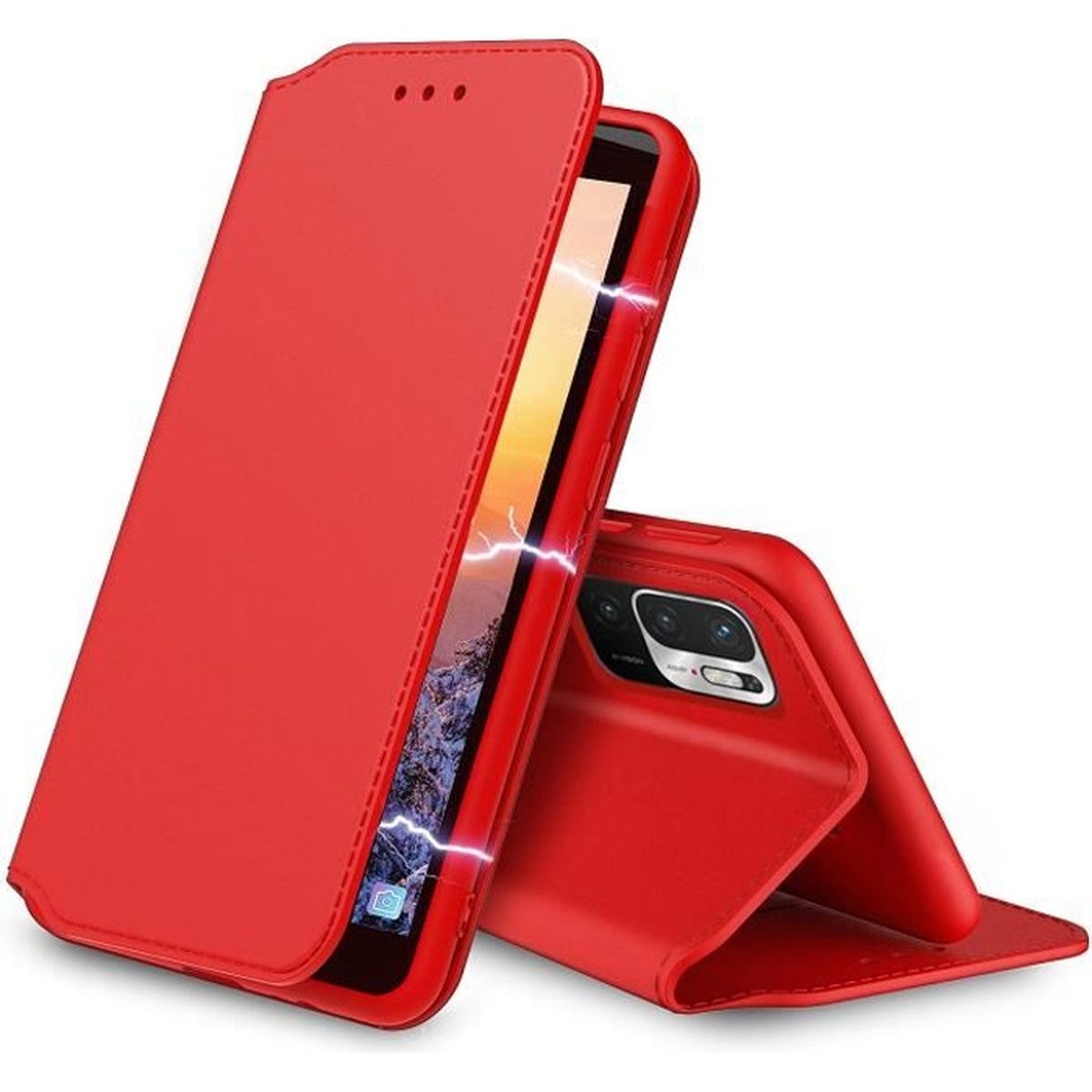 Marron ALAMO Coque en Rétro Cuir pour Xiaomi Redmi Note 10 Pro Premium Etui en Pochette avec Fentes pour Cartes et Espèces 