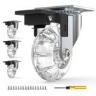 MINKUROW Lot de 4 Roulettes Pour Meubles avec Freins,Roulettes Pivotante Rotation à 360°,Jusqu'à 600KG,sans Traces au Sol