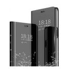 HTDMOBILES Housse pour Xiaomi Redmi Note 12 Pro+ Plus 5G - etui portefeuille miroir clear view + verre trempe - NOIR