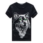 INSFITY T-shirt homme imprimé Wolf - ZEWOW - manches courtes - col rond - 100% coton - noir