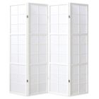 PEGANE Paravent japonais grands carreaux bois blanc et papier de riz - 4 pans - Dim : H 178,6