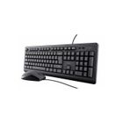 Clavier et Souris Filaire - Trust - Primo Pack - AZERTY Français - Résistant aux Éclaboussures - USB 1.8m