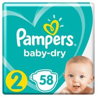 Pampers Baby-Dry Taille 2, 4-8 kg - 58 Couches