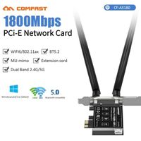 Adaptateur wi fi 6 PCIE 1800Mbps, double bande, carte réseau sans fil, Bluetooth 5.2, pour PC Gaming, Windows