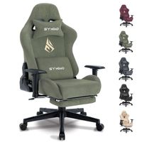 Chaise gaming - Symino - Pivotante Réglable avec Repose-Pieds - Vert