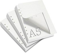 Recharge Papier Ligné A5 - 80 Feuilles / 160 Pages, 6 Trous, Compatible Filofax A5