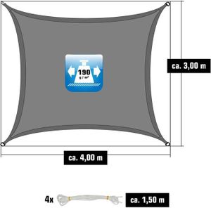 VOILE D'OMBRAGE UPF50+ Voile d'ombrage UV - 3x4 m Polyester Rectan
