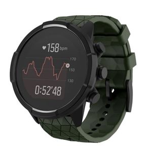 BRACELET DE MONTRE Bracelet de montre vert armée en silicone pour Suunto 9 Baro