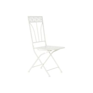FAUTEUIL JARDIN  chaise de jardin métal blanc (40 x 48 x 93 cm)