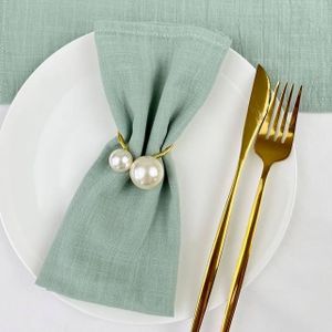 Lot de 4 Serviettes de table coton polyester Serviette de table à carreaux  Vert-blanc - Cdiscount Maison