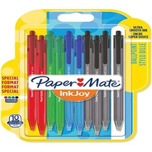 PAPER MATE stylo-bille effaçable Replay, pointe moyenne 1,0 mm, Assortiment  de couleurs classiques, Lot de 4 : : Fournitures de bureau