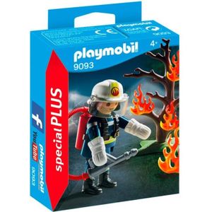 FIGURINE - PERSONNAGE PLAYMOBIL Special Plus - Pompier avec Arbre en Feu