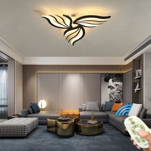 PLAFONNIER Lustre plafonnier LED salon dimmable avec télécommande - Moderne design enfant chambre - Noir - Pour intérieur