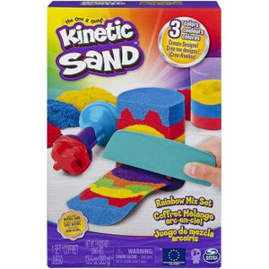 JEU DE SABLE À MODELER Coffret Arc-en-ciel Kinetic Sand - Jouet créatif pour enfant de 3 ans et plus - 383g de sable et 6 outils inclus