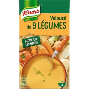 BRIQUE FAMILIALE LOT DE 3 - KNORR - Soupe Velouté de 9 Légumes - brique de 1 L