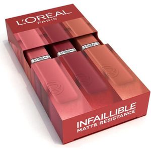ROUGE A LÈVRES L'Oréal Paris - Coffret 3 Rouges à Lèvres Liquide 