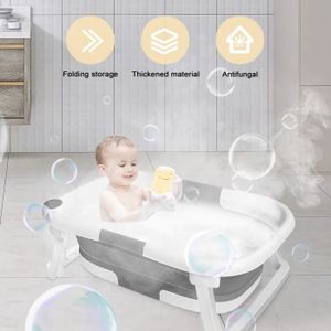 BAIGNOIRE  Baignoire pour bébé PEACHES - Pliable - TPE non toxique - Gris