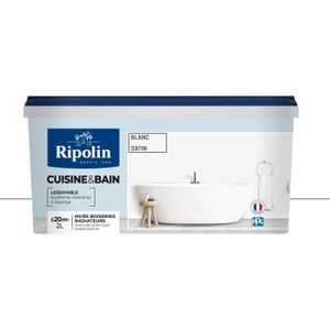 PEINTURE - VERNIS RIPOLIN CUISINE ET BAIN BLANC SATIN 2L