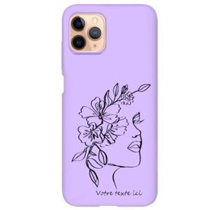 COQUE - BUMPER Coque violet Iphone 11 line art 4 fleur