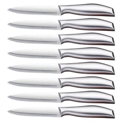 Lot De 6 Couteaux à Steak La Fourmi - Lame Lisse, Manche Blanc Ivoire, Fabriqué En France