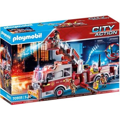 PLAYMOBIL - Pack Les Pompiers - 9462 Caserne de pompiers avec hélicoptère +  9464 Fourgon d'intervention - Cdiscount Jeux - Jouets