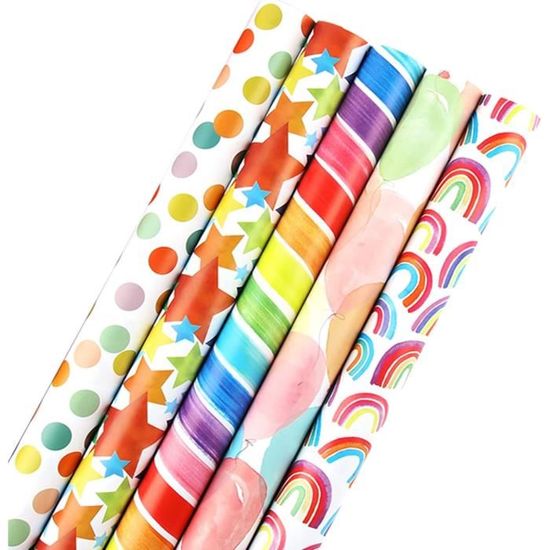 Papier Cadeau Durable Avec Animaux De La Forêt, Rinceaux Et Baies