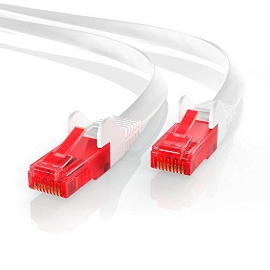 CSL Câble plat 20m Réseau Gigabit Lan Câble Plat fiches RJ45