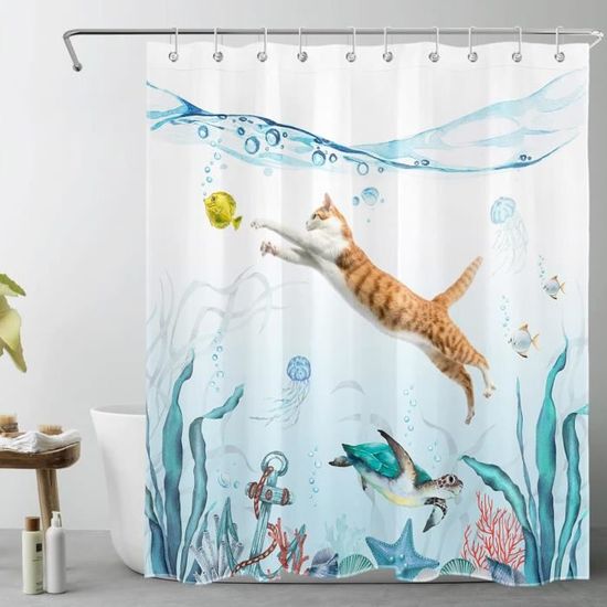Rideau De Douche 150x180 Cm - Motif Visage Abstrait Femme - Imperméable Polyester - Avec 10 œillets Et Anneaux - 9