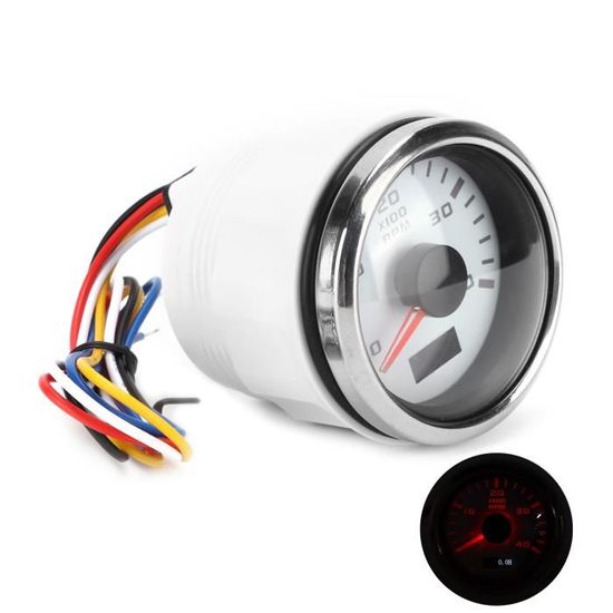 Tachymètre de Voiture de Course Noir 3,75 Pouces 0‑8000 Tr/min 12V
