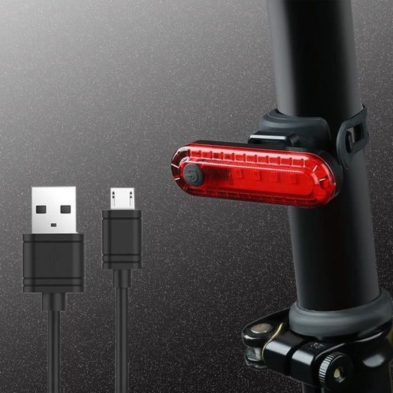 2 Pièces Feu arrière de vélo USB Rechargeable, 5 Modes D'éclairage Lampe LED Étanche Lumiere Velo Avant pour Bicyclette Guidon Casque Poussette Sac à