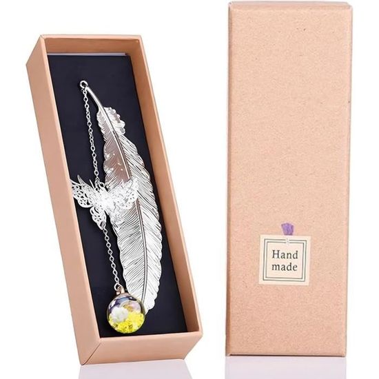 Marque-page Métal Plume Et Chat - Design Créatif, Plaqué Or - Cadeau Original Pour Lecteurs, Femmes, Ados - Emballage Cadeau Inclus - 7