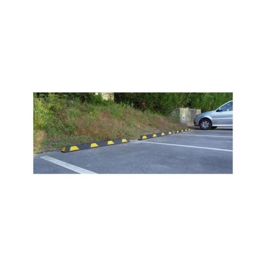 HENGMEI 2X Butées Roues Parking Réflecteurs Butée de roues en caoutchouc  Barrières de Parking Butée de stationnement