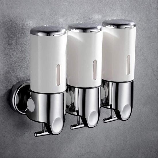 ILIKEPOW Distributeur De Savon Mural Sans Perçage - Lot De 3 X 350 Ml, Noir Mat Élégant Pour Douche, Cuisine Et Hôtel