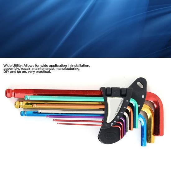 Clé Allen à Bille 2 Mm | Lot De 2 En Acier S2 | Bras Long/Short | Pour Vis à Tête Cylindrique