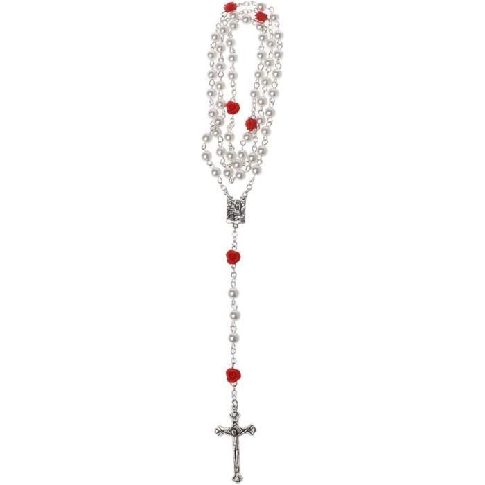 Chapelet Perles Catholique ADXINYATEX Avec Médaille Vierge Marie Et Crucifix - Cadeau Religieux Prière