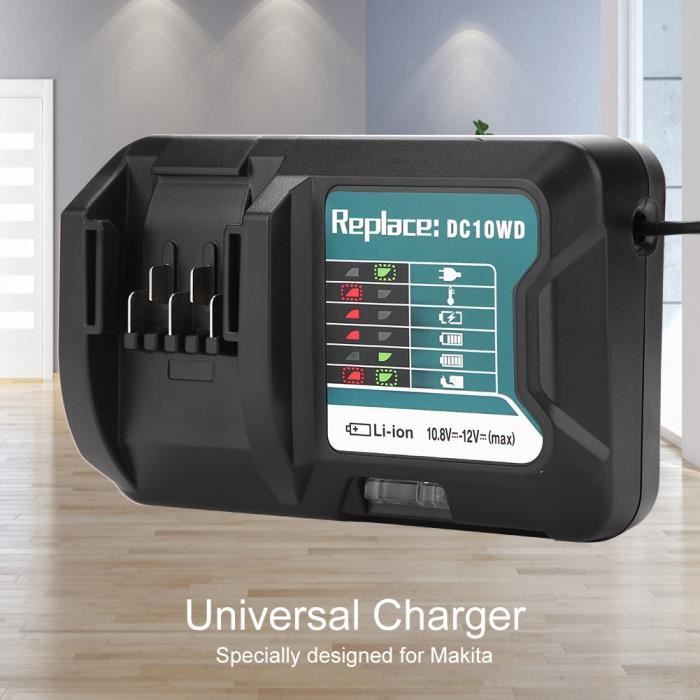 Chargeur rapide batterie au lithium 10.8V 12V Makita DC10WD - BL1015 EU Plug 100-240V_BOB