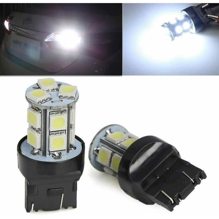 Ampoule T20 LED W21/5W Blanc 6500K Veilleuse de jour Feux 13 SMD