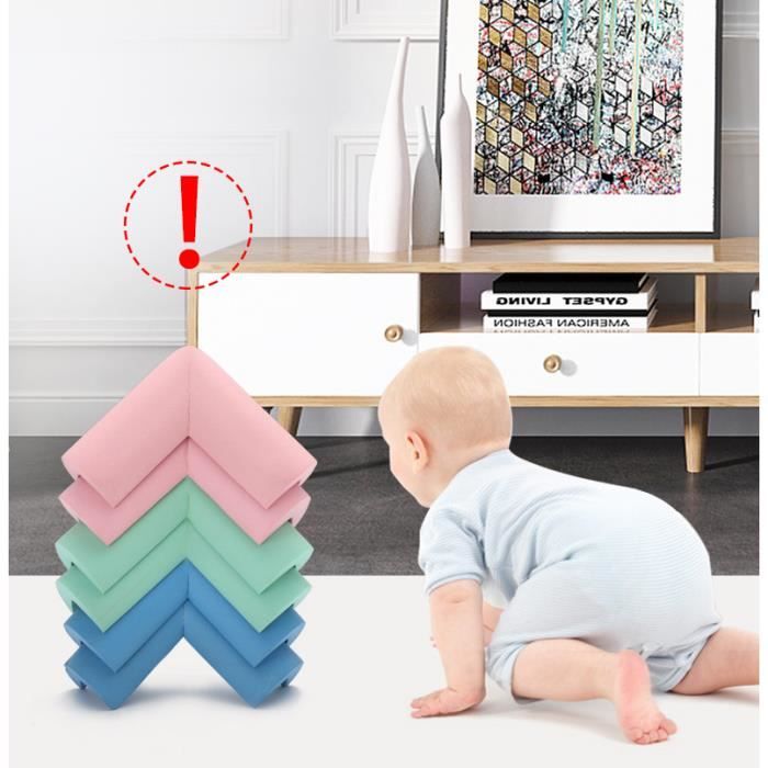 Marbeine Lot de 8 Protection D'angles Coin de Table Protection Enfant Bébé Meubles Adhésives Et Résistantes Avec Band, Blanc
