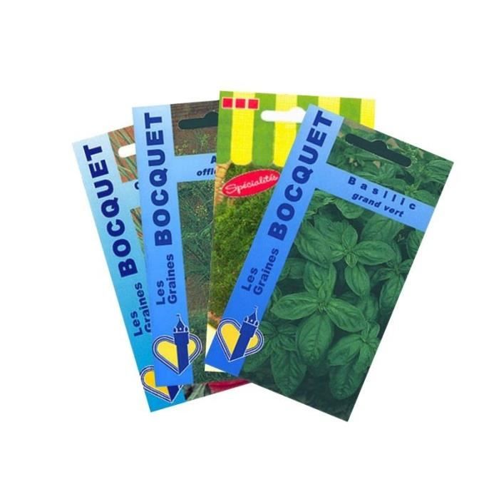 Graine - Semence - Lot de Plantes Aromatiques spéciales Salades (4 sachets de graines à semer)
