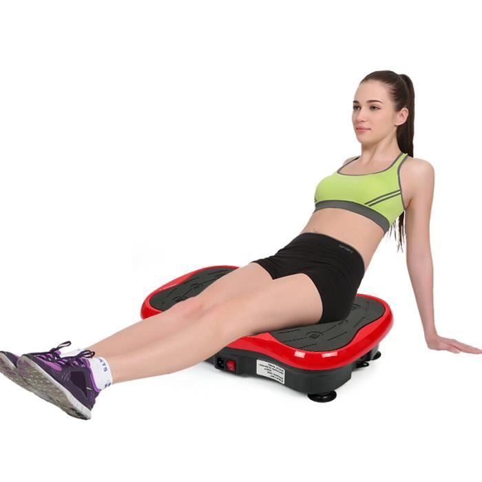 KEKE-Fitness Plateforme Vibrante Papillon 10 Programme Pro Plateforme Oscillante Avec haut-parleur USB Rouge/Noir