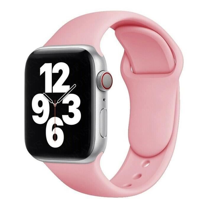 BRACELET SILICONE APPLE WATCH Série 6 5 4 3 2 1 SE 38/40 Rose